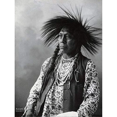 Image of Rinehart Flathead Native American Salish Photo Art Print Canvas Premium Wall Decor Poster Mural