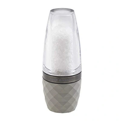 Image of Cole &amp; Mason Precision+ Stemless City Concrete Clear Salt Mill with Gunmetal Band