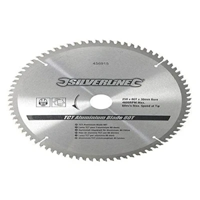 Image of Silverline TCT Aluminium Blade 80T 250 x 30 25, 20, 16mm Rings