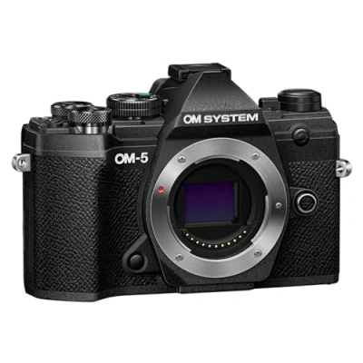 Image of OM System 5 Micro Four Thirds Camera, 20 MP Live MOS Sensor, Improved Axis Image Stabilisation, IP53, Handheld High Res Shot, Black