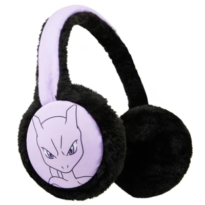 Image of Pokemon Ear Muffs Kids Winter Accessories Warm Cosy Earmuffs for School Travel Days Out Gifts Gamers (Multi Mewtwo)