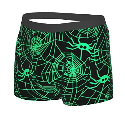 Image of 501 Spider Web Glow In The Dark Men&#039;S Boxers Shorts Cool Sport Underwear Stretchy Athletic Fitted Sports Undershorts L