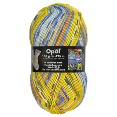 Image of Frida&#039;s Wollhaus Opal 100 g Hundertwasser Sock Wool, 4 Ply Stockings, Knitting Socks, 24 Colours (2105 The Four Solitudes)