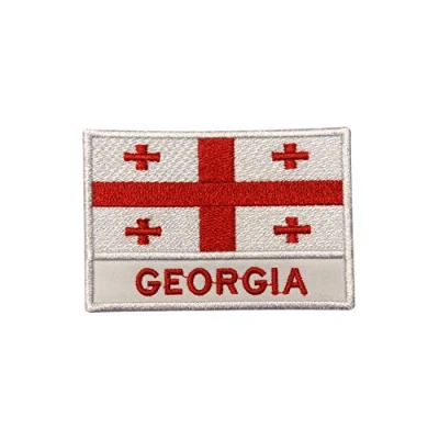 Image of Georgia National Country Flag Patch Iron On Sew Embroidery Badge
