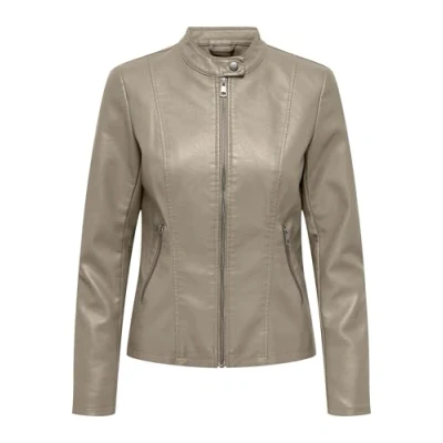 Image of ONLY Women&#039;s Onlnewmelisa Faux Leather Jacket CC OTW, Weathered Teak, S