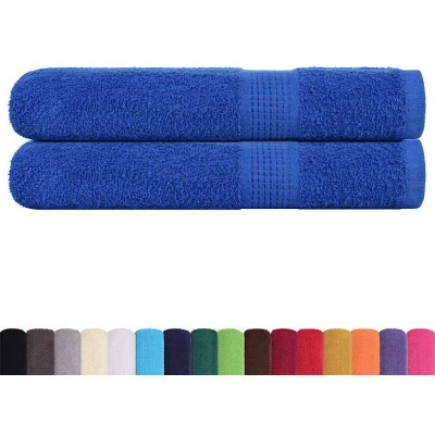 Image of vidaXL Towels 2 pcs Blue 100x200 cm 360 gsm 100% Cotton