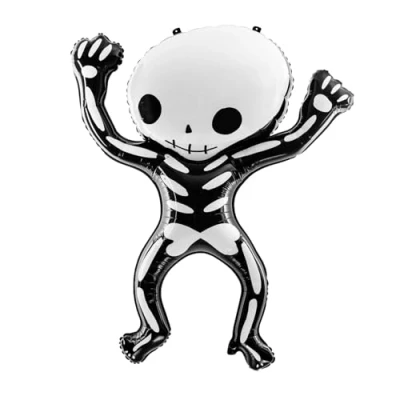 Image of Generic Skeleton Aluminium Balloon 84 x 10 cm White and Black