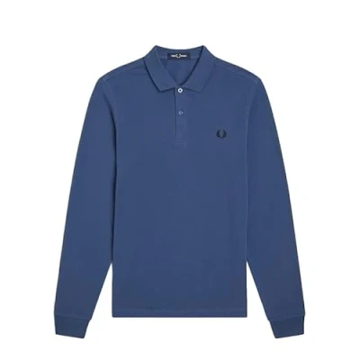 Image of Fred Perry Mens Long Sleeved Polo Shirt M6006 100% Cotton in Dark Caramel with Black Size XXXL