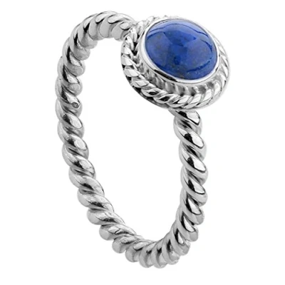 Image of Nenalina Silver Ring Made from 925 Sterling handmade Set with blue lapis lazuli gemstone 212999 003