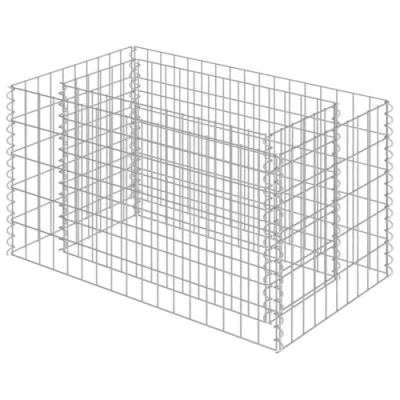 Image of vidaXL Gabion Raised Garden Bed Galvanized Steel, Rust proof, 90x50x50 cm Sturdy, Durable &amp; Stylish Border for your