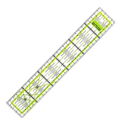 Image of Clear Sewing Ruler Acrylic Patchwork with Double Coloured Grid Lines DIY Quilting Tool for Measuring and Cutting (1)