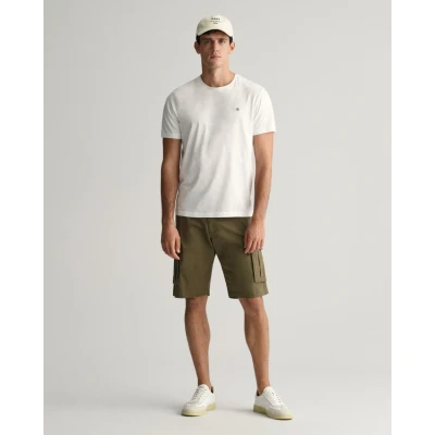 Image of Gant Mens Relaxed Twill Cargo Shorts Green Size 40 (Waist)