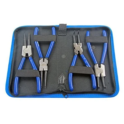 Image of Bergen US PRO Professional 4pc 7 inch Circlip Pliers Internal External Set in Canvas Case B2064,Blue