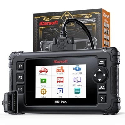 Image of iCarsoft Car Diagnostic Tool CR Pro+, Full System OBD2 Scanner with 49 Service Functions, Auto VIN/IMM/GPF/BSC/TPMS, Bi Directional Control, Battery Test, Lifetime Update Code Reader