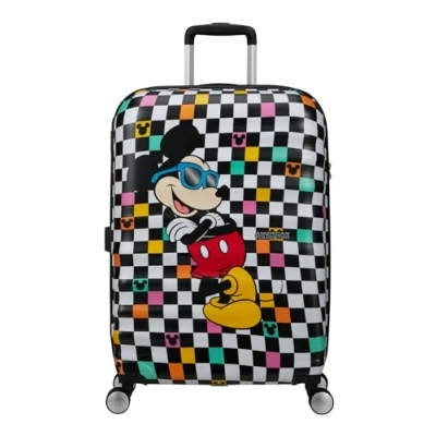 Image of American Tourister Wavebreaker Disney Spinner, Mickey Check, Spinner M (67 cm 64 L), Matte Shell