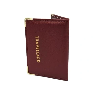 Image of AlezyB 1x Bus Pass Holder Mehroon Travel Card, Credit Card and ID for Men Women Soft Leather, Cases &amp; Money Organisers