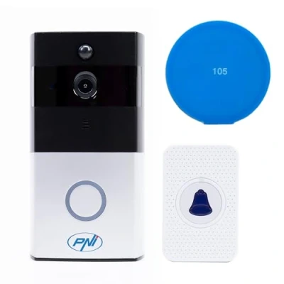 Image of PNI Smart video intercom SafeHome PT710B, WiFi, HD, P2P, dedicated Tuya application, with sticky Pad Blue included