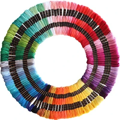 Image of 122 skeins Embroidery Floss Cross Stitch Threads Friendship Bracelets Crafts 8m/skeins，6 Strands Thread