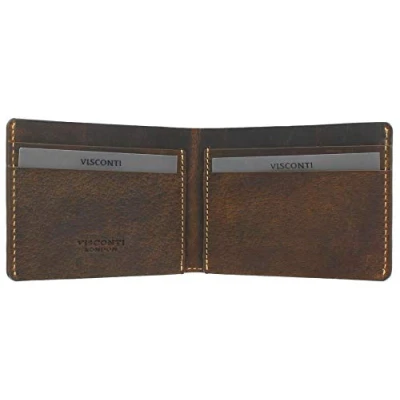 Image of VISCONTI Raw Collection Dollar Unlined Leather Wallet RW49 Oil Tan