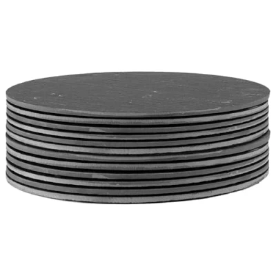 Image of Linea Round Slate Placemats 30cm Pack of 12 By Argon Tableware
