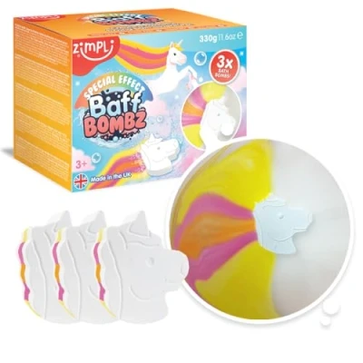 Image of 12 x Christmas Bath Bomb Gift Set from Zimpli Kids, Great Value Stocking Fillers for Children, Fizzers, Xmas Presents Boys &amp; Girls, Organic, Moisturising, Vegan Friendly Cruelty Free