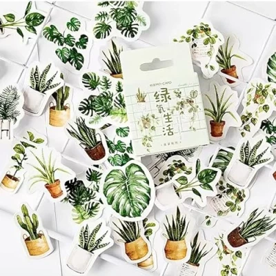 Image of Ta Merry Kawaii Scrapbook Accessories Scrapbooking Supplies,45Pcs Laptop Cute Mini Stickers Aesthetic for Adults,Journaling Supplies Scrapbooking,Card Making(Green Oxygen Life