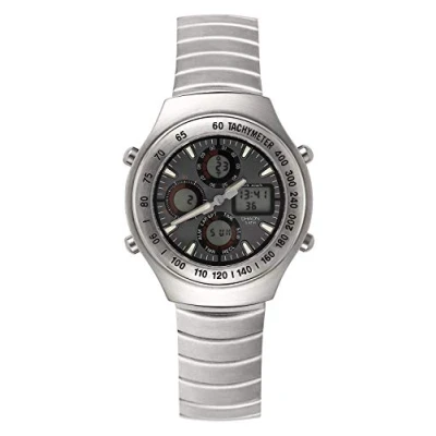Image of Shaon Men&#039;s Quartz Watch with Grey Dial and Silver Stainless Steel Metal Strap KIENZLE