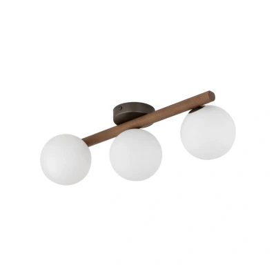 Image of Ester Globe Ceiling Light Nut Wood 3xG9