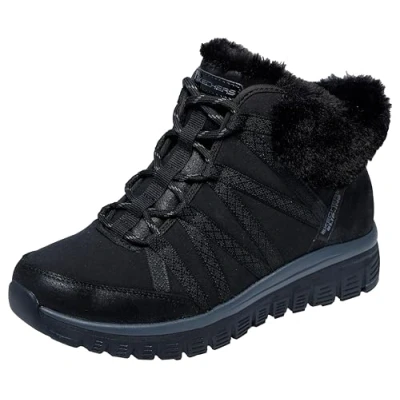 Image of Skechers Women&#039;s Graceful Hands Free Slip ins Ankle Boot, Black/Black, 6