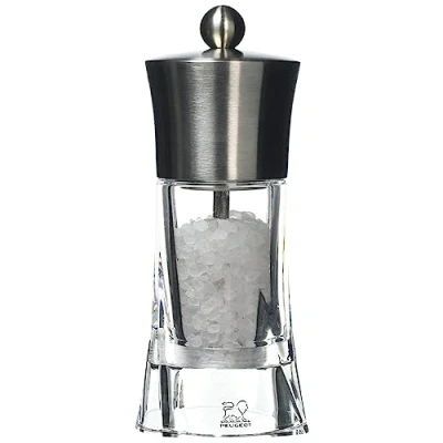 Image of PEUGEOT Saveurs d&#039;Epices Ouessant Salt Mill, Stainless Steel, Clear, 7.00 x 14.00 cm