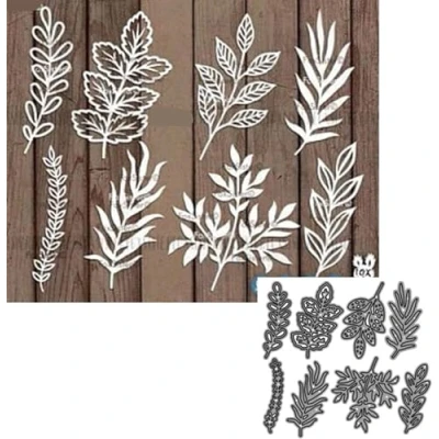 Image of 8Pcs/Set Leaf Metal Die Cuts,Various Leaves Plant Flower Cutting Dies Cut Stencils for DIY Scrapbooking Album Decorative Embossing Paper Card Making