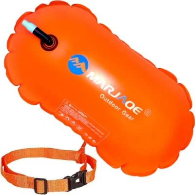 Image of Swim Buoy, Safety Float, Open Water Tow Float with Adjustable Waist Belt for Triathletes Kayakers Snorkelers Swimming Training Racing, Waterproof Inflatable Dry Bag