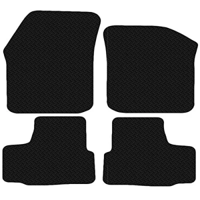 Image of Carsio Car Mats For Skoda Citigo 2012 Onwards 3mm 4pc Set Tailored Fit Rubber Floor Mat Complete Accessory Black Custom Fitted Anti Slip Backing, Heavy Duty &amp; Waterproof