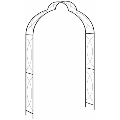 Image of vidaXL Garden Arch Black 150x34x240 cm Iron