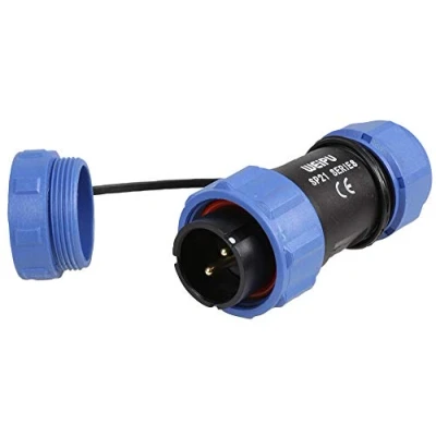 Image of PRO ELEC PELR0156 Circular Threaded Inline Connector Plug, 2 Pole, 7 12mm, IP68
