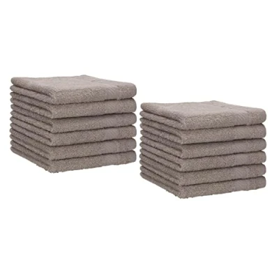 Image of Betz Pack of 12 Guest Towels PALERMO 30x50 cm 100% Cotton (stone)