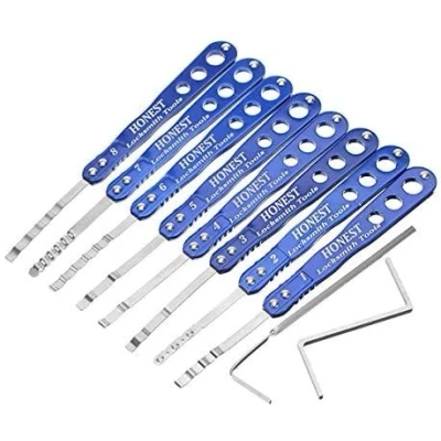 Image of TPM Go 8pcs Safe Lock Quick Opening Tool with 2pcs Tension Tools, Wavy Single Pick Hook for Strongbox