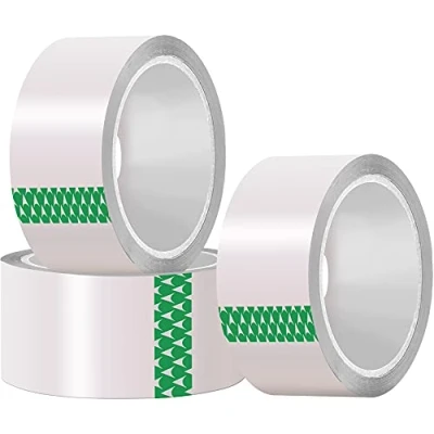 Image of YUNJU Clear Packaging Tape 48mm x 66M Heavy Duty Secure and Sticky Packing for Moving House, Parcels, Cardboard Boxes &amp; Cartons