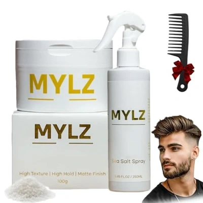 Image of Mylz Sea Salt Spray for Men, Men&#039;s Hair &amp; Clay, Clay Texture Pack, Say Goodbye To Bad (Mix/2 Pcs)