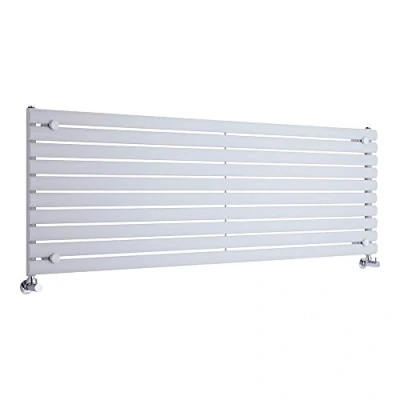Image of Milano Aruba White Horizontal Single Oval Panel Radiator 590mm x 1780mm