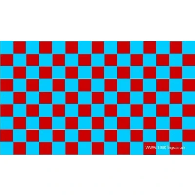 Image of Maroon and Sky Blue Checkered 5&#039;x3&#039; Flag