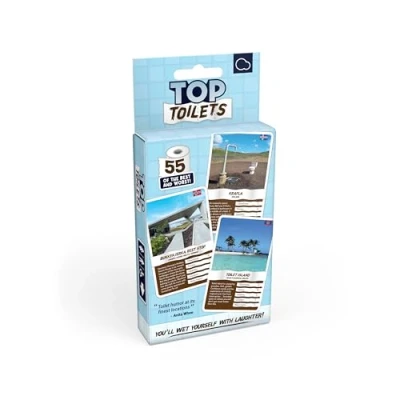 Image of Bubblegum Stuff Top Toilets 55 Best &amp; Worst Loos Outcore Your Opponents Steal Every Toilet Win The Game For Lavatory Lovers Flashcards (17.5 x 8.5cm)