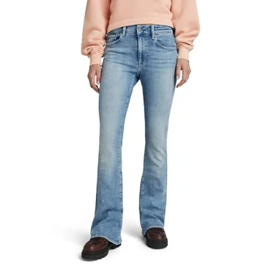 Image of G STAR RAW Women&#039;s 3301 Flare Jeans, blue (sun faded nubay D21290 D441 G343), 27W / 30L