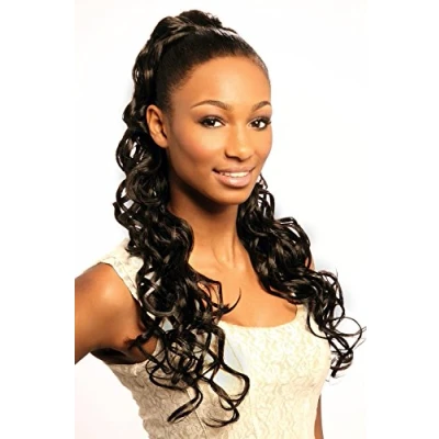Image of Cherish Ultimate Comfort Drawstring Ponytail Style Miami Girl Synthetic, Colour 1B Natural Black