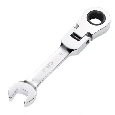 Image of Draper HI TORQ Metric Stubby Flexible Head Ratchet Combination Spanner, 8mm
