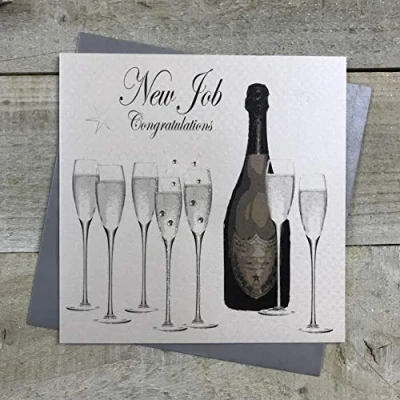 Image of White Cotton Cards Congratulations Handmade New Job Card, PD236