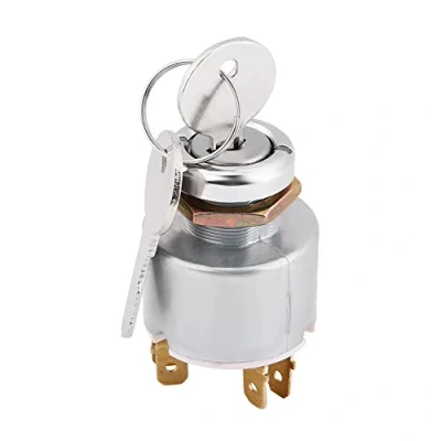 Image of 12V Ignition Switch, Universal Engine Start Switch 3 Position ON OFF Controls with 2 Keys for Cars, Motorcycles and Boats