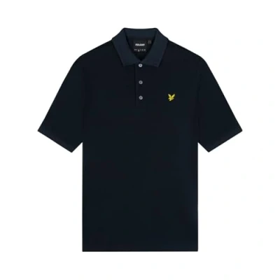 Image of Lyle &amp; Scott Rally Mens Tipped Polo Shirt Dark Navy Size Medium