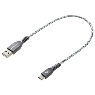 Image of TECHGEAR STRONG High Durability Braided USB C Charging &amp; Data Sync Cable (1ft/30cm) for Samsung Galaxy Tab S6 Lite, A9 Plus / A8 A7 S9 S8 S7 Plus/Ultra, Active 3 4 5 Pro SILVER