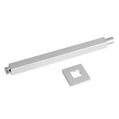 Image of 30cm Chrome Square Ceiling Shower Extension Arm Wall Mounted Rain Head Straight Tube for Bathroom